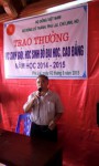 Họ Đồng ở Cổ Thành, Phả Lại, Chí Linh, Hải Dương trao thưởng năm học 2014-2015