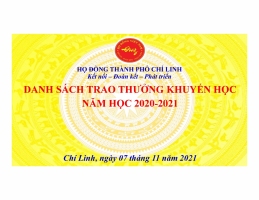 Danh sách trao thưởng khuyến học năm học 2020-2021