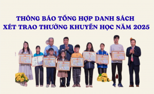 Danh sách trao thưởng Khuyến học năm 2025