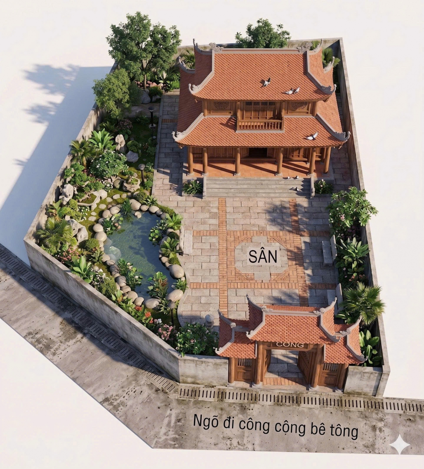 Phối cảnh công trình nhà lưu niệm Nhà thơ Đồng Đức Bốn